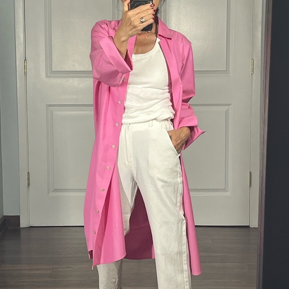 Foxcropt Taylor non iron pink Button Down Shirt dress size 8 - Picture 3 of 13